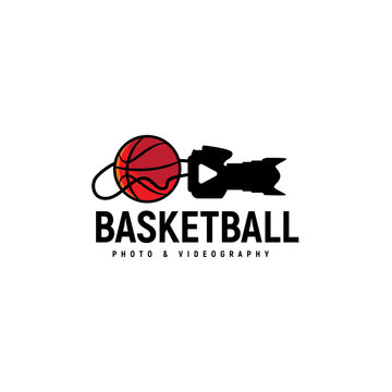 Basketball Sports photography & videography logo template. adventure sports photography and videography logo template