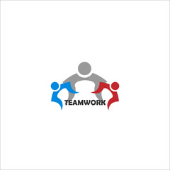 Teamwork concept logo. Team work icon on white