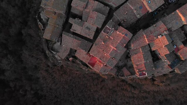 Aerial View Of The Village Of Calcata Vecchia In The Province Of Viterbo,italy