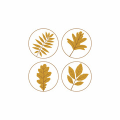 Bundle leaf logo. gold leaf, there are four kinds of leaves