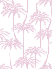 Pink palm tree pattern. Vector seamless pattern. - 481497659