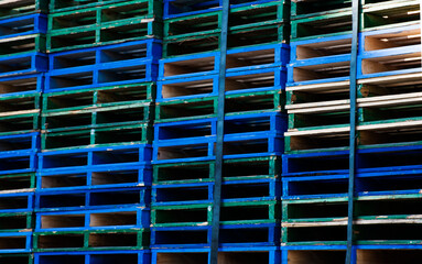 Wooden pallets stacked pattern background