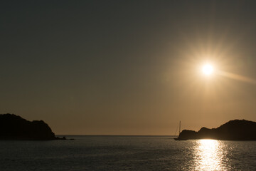 landscape of beaches at dawn. rising Sun