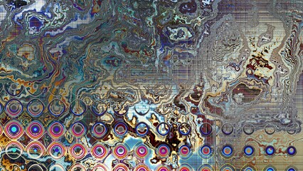 Psychedelic retro abstract background. Aspect ratio 16 : 9