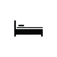 Bed, Bedroom Solid Icon, Vector, Illustration, Logo Template. Suitable For Many Purposes.