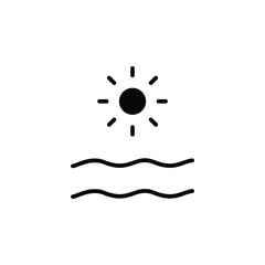 Ocean, Water, River, Sea Solid Icon, Vector, Illustration, Logo Template. Suitable For Many Purposes.
