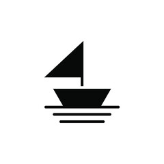 Ship, Boat, Sailboat Solid Icon, Vector, Illustration, Logo Template. Suitable For Many Purposes.
