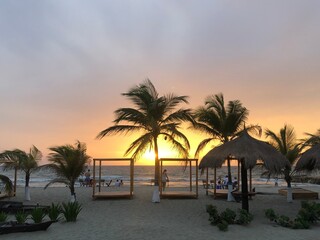 Fototapeta na wymiar Tolu Coveñas Colombia Landscape Sunset Beach