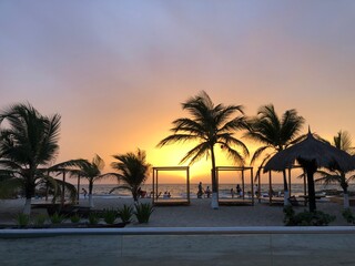 Fototapeta na wymiar Tolu Coveñas Colombia Landscape Sunset Beach