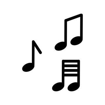 Music note icon. Sound element. Melody sign. Creative logo. Flat design. Modern art. Vector illustration. Stock image. 