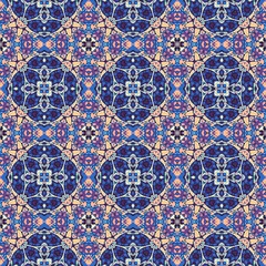 Seamless ornamental decorative pattern. Mosaic art texture.