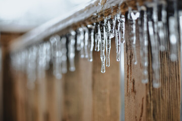 Tiny Icicles on porch railing
