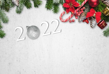 happy new year 2022 background new year holidays card with bright lights, gifts