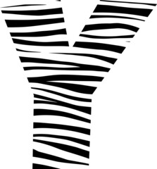 Simple Alphabet Y with zebra pattern icon.