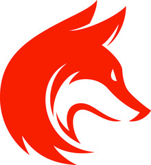 Head of Orange Fox Simple Flat Logo Design