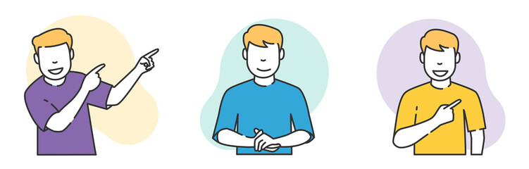 people gesture illustration set with modern style