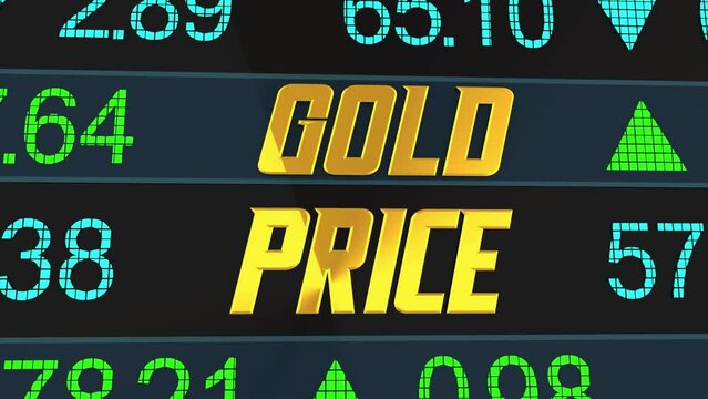 Gold Price Equity Trading Index Precious Metal Latest Trade Activity 3d Animation
