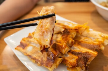 fried dumpling in a restaurant
