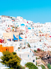 Obraz premium Oia Santorini, Greece Hillside Town