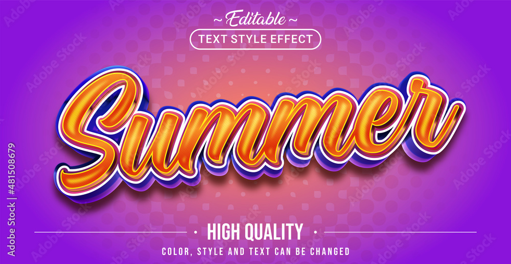 Poster Editable text style effect - Summer text style theme.