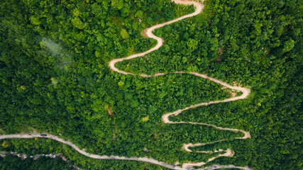 Zig Zag Winding Mountain Road