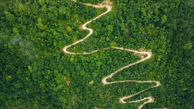 Zig Zag Winding Mountain Road