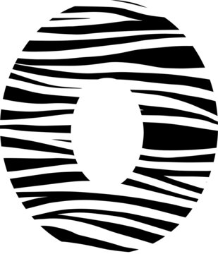 Simple Alphabet A With Zebra Pattern Icon.