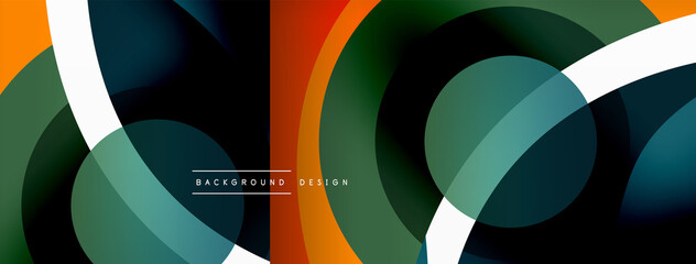 Creative geometric wallpaper. Minimal abstract background. Circle wave and round shapes composition vector illustration for wallpaper banner background or landing page