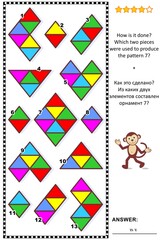 Obraz premium Abstract visual puzzle: How is it done? Answer included. 