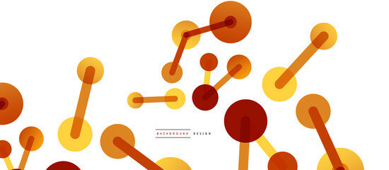 Abstract background. Round dots connected by lines. Trendy techno business template for wallpaper, banner, background or landing