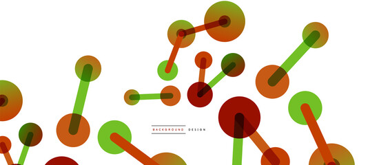 Line points connections geometric abstract background. Circles connected by lines. Trendy techno business template for wallpaper, banner, background or landing