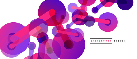 Abstract background. Round dots connected by lines. Trendy techno business template for wallpaper, banner, background or landing