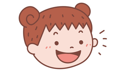Fototapeta premium 喜ぶ女の子の顔だけ