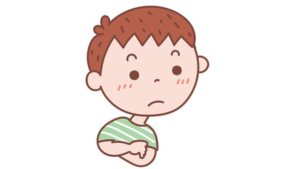 腕組みをする男の子