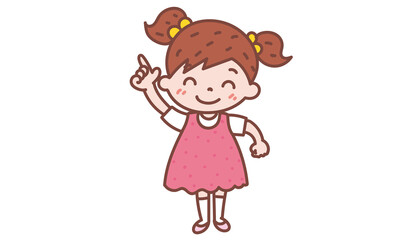 指をさす女の子