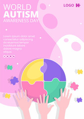 World Autism Awareness Day Flyer Template Flat Illustration Editable of Square Background Suitable for Social media or Greetings Card