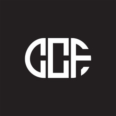 CCF letter logo design on black background. CCF creative initials letter logo concept. CCF letter design.