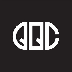 QQC letter logo design on black background. QQC creative initials letter logo concept. QQC letter design.