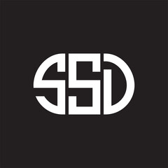 SSD letter logo design on black background. SSD creative initials letter logo concept. SSD letter design.