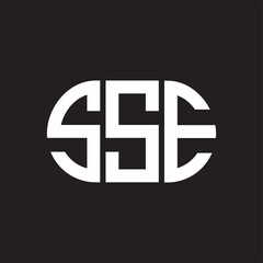 Fototapeta premium SSE letter logo design on black background. SSE creative initials letter logo concept. SSE letter design.