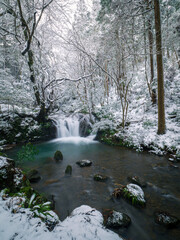 Fototapeta na wymiar 七つ滝の冬の絶景