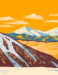 Foto op Canvas WPA poster art of keystone ski resort in Colorado  done in works project administration or federal art project style. © patrimonio designs