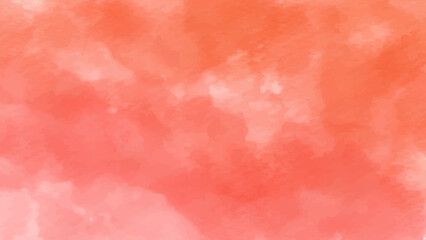 Hand painted close up of fine colored silk textured watercolor vector background. Abstract orange and red gradient watercolor paper texture background. Light orange abstract watercolor background.