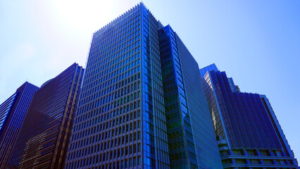 Obraz premium Downtown Tokyo city, Business area, Buildings