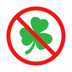 Vector No Three Leaf Clover Sign