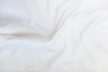 White cotton fabric. White background.