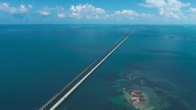 Stunning Key West 7 Mile Bridge Florida Keys United States near Key West Florida Keys. Travel highway road. Freeway road. Coastal road.