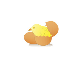 chicken with egg, vector illustration 