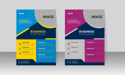 New Corporate Business Flyer Design, Travel Brochure Design, Real State A4 Template, Vector Illustration with Images