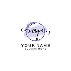 Initial MQ beauty monogram and elegant logo design  handwriting logo of initial signature